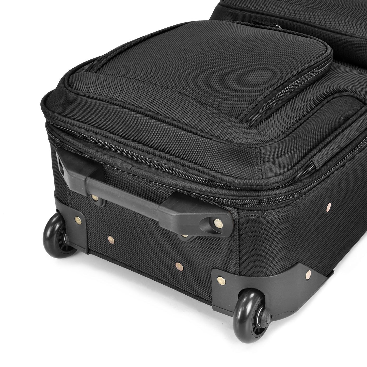 U.S Traveler Rio 2-Pcs Polyester Carry-onSuitcase w/ Tote | Soft Shell Lightweight, Softside Expandable & 360° Dual Spinner Wheels | Airline Approved 21" + 10" | Matching Color, Black, Blue, Green, Teal, Purple, Red, Yellow, Pink, Camo, Gray - Travel Lugg