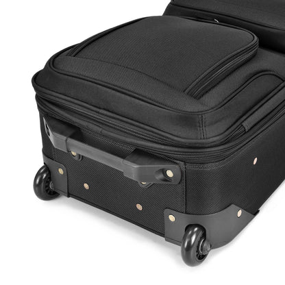 U.S Traveler Rio 2-Pcs Polyester Carry-onSuitcase w/ Tote | Soft Shell Lightweight, Softside Expandable & 360° Dual Spinner Wheels | Airline Approved 21" + 10" | Matching Color, Black, Blue, Green, Teal, Purple, Red, Yellow, Pink, Camo, Gray - Travel Lugg