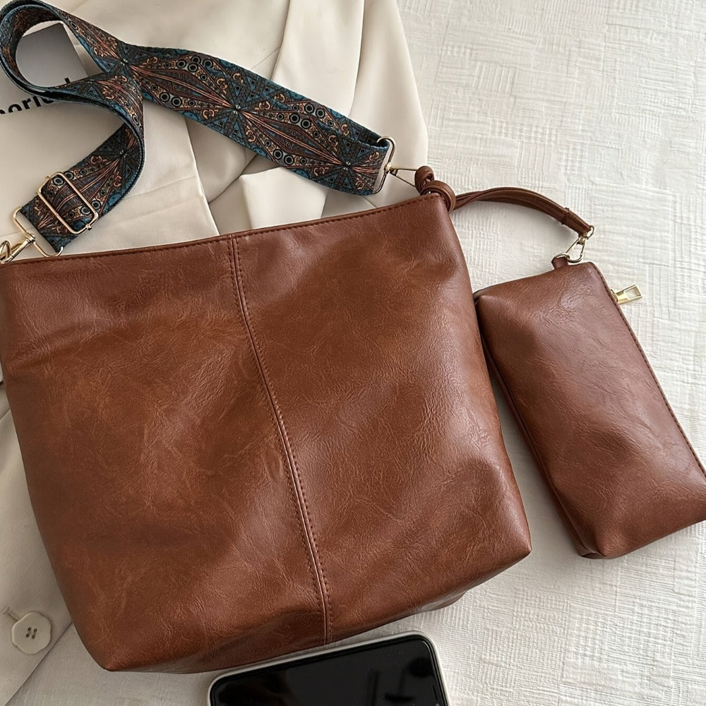 2pcs Vanaheimr Bohemian Style Soft Tote Bag, with Adjustable Shoulder Strap, Zipper Closure, Polyester Lined,, Lightweight Handheld Bags for Going Out, Ideal for Best Birthday Gifts, Christmas And Valentine's Day Gifts
