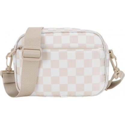 Compact Checkered Crossbody Bags for Women, Featuring a Nylon Shoulder Design And a Wide Strap