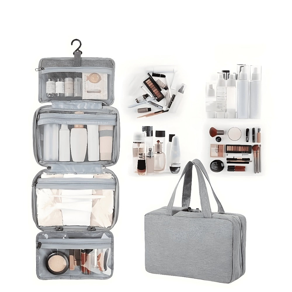 1pc Waterproof Folding Toiletry Bag, Multi-Functional Dry And Wet Separation Cosmetic Bag, Travel Storage Bag