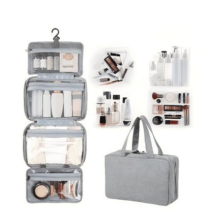 1pc Waterproof Folding Toiletry Bag, Multi-Functional Dry And Wet Separation Cosmetic Bag, Travel Storage Bag