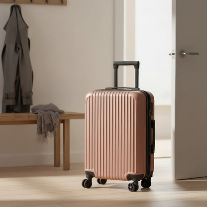 Luggage Trolley Case, 20-inch Boarding Case, ABS Lightweight Hard Shell, TSA Lock, 360-degree Smooth Swivel Wheels, Telescopic Handle, Zipper Opening And Closing, Suitable for Various Travel Occasions, Black, White, Silvery, Rose Golden