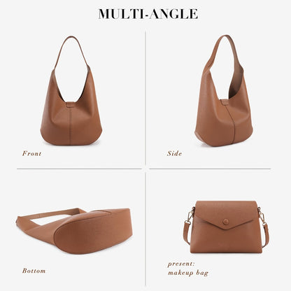 2pcs/Set Local Designer Hobo Purses For Women, A Soft Shoulder Tote Bag And A Compact Crossbody Bag - A Bag Set For Women, Suitable As A Birthday Or Mother'S Day Gift. Large Bags Are Used For Shopping, Small Bags Are Used For Shopping.