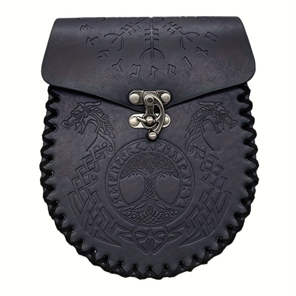 1pc Viking Medieval Style Embossed Waist Bag