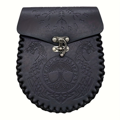1pc Viking Medieval Style Embossed Waist Bag