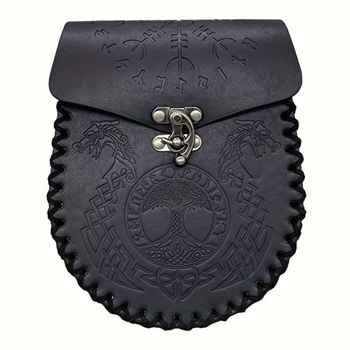1pc Viking Medieval Style Embossed Waist Bag