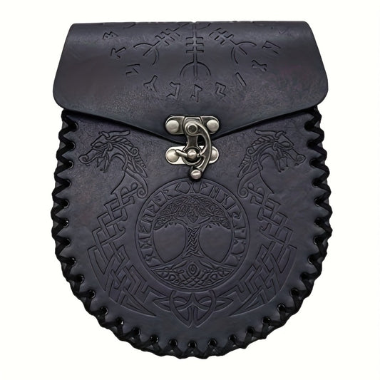 1pc Viking Medieval Style Embossed Waist Bag