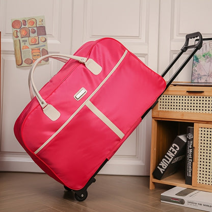 Rolling Duffel Bag Women Large Capacity Lightweight Travel Tote Carry On Luggage with Wheels Foldable Weekender Bag for Students Short Trips Christmas Gifts