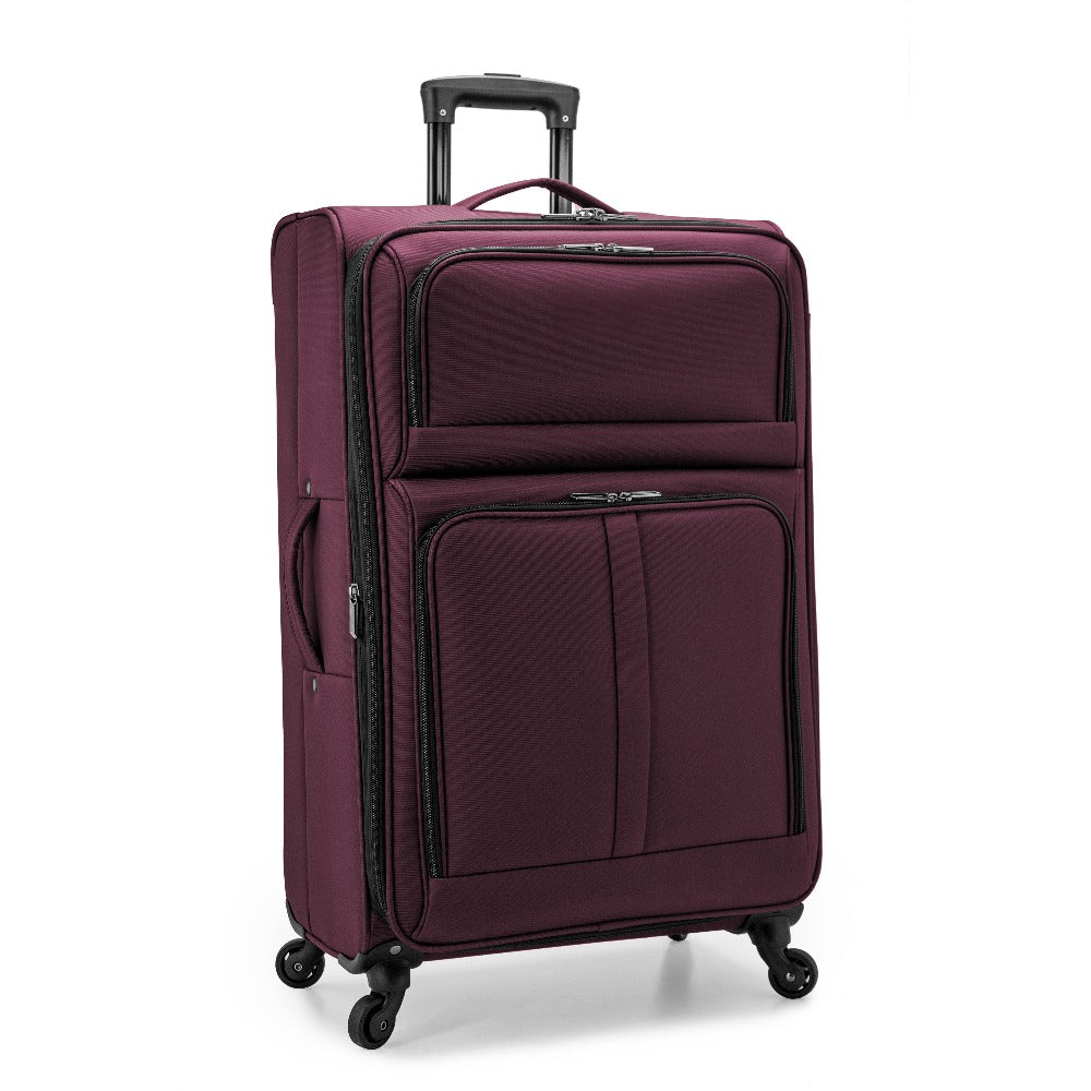 U.S. Traveler Anzio Softside Expandable Luggage w/ Spinner Wheels |Soft Shell, Lightweight, Expandable & 360° Spinner Wheels | 22"/26"/30"/2 PC Set/3 PC Set| Airline Approved Carry-on, Upright Checked Suitcases, Teal, Navy, Burgundy & Dark Grey - Ideal fo