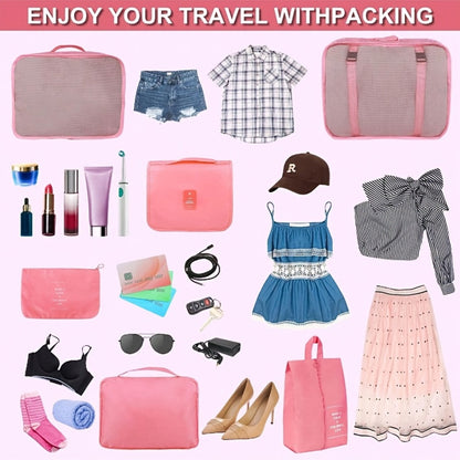 The 8/9pcs Set Includes A Hook Design, Suitable For Multiple Scenarios. It Can Be Hung On Backpacks And Hangers During Business Trips Or Travels Without Taking Up Space. In Student Dormitories, Hanging Items On Bed Frames Or Wardrobes Saves Space.