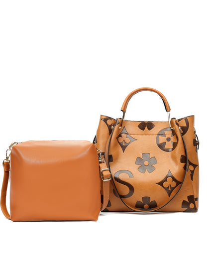 Elegant Flower Embossed Handbag, Fashionable Satchel Bag for Work, Classic All-Match Bag