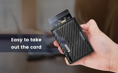 Wallet for Men, Mens Wallet Minimalist Slim Wallet, RFID Blocking Smart Pop Up Wallet with Money Clip & ID Window, Metal Compact Wallet, Aluminum Credit Card Holder