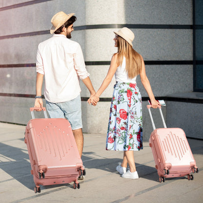 20/24/28 Inch Airline Approved Carry-On & Checked Baggage - ABS Hardshell Suitable for, TSA Lock, Silent Spinner Wheels, Lightweight Luggage with Iron- Frame, Zipper Closure, for Travel