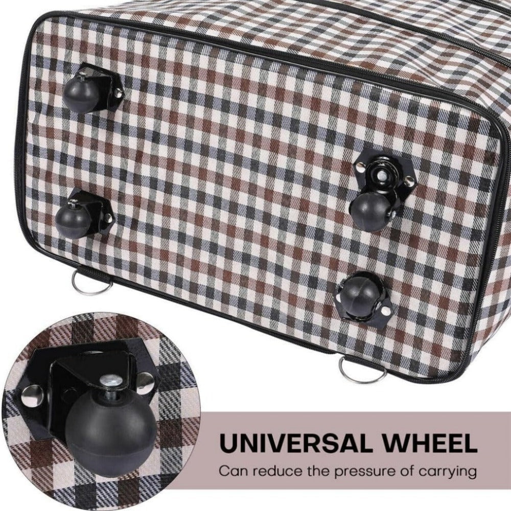 32'' Expandable Rolling Wheeled Duffle Bag Spinner Suitcase Foldable Luggage Expandable Black Blue Green Lattice