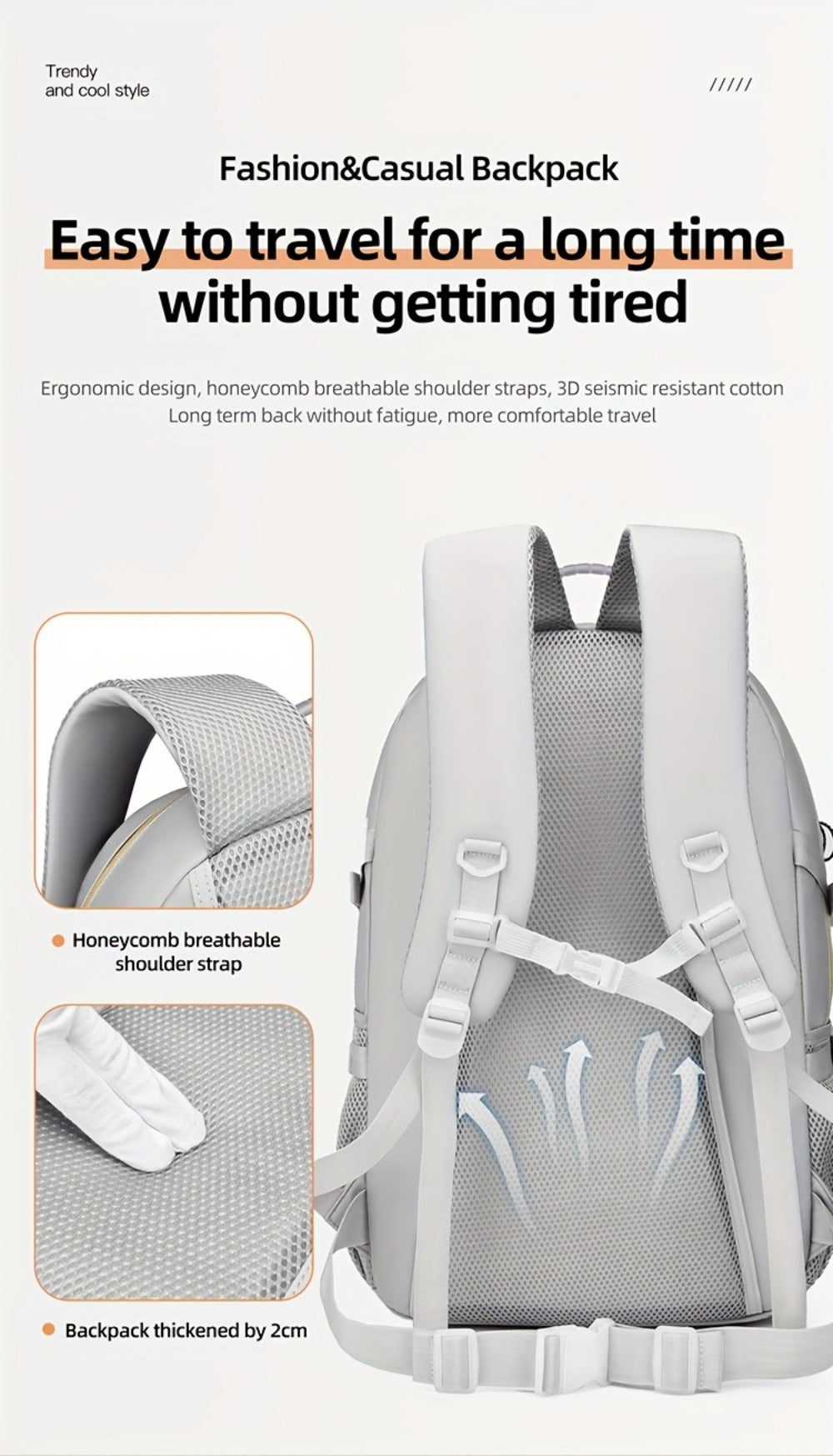 Large Capacity Backpack with Separate Shoe Compartment - Durable, Easy-to-Clean, Multiple Compartments for Business Trips, Daily Use & Outdoor Travel - Holiday Gift, Adjustable Strap, Lightweight, Laptop Compartment, Travel Gear