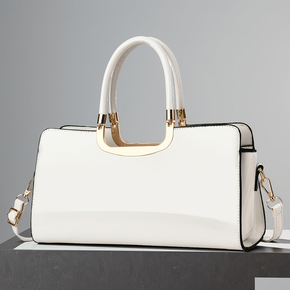 [Evening Wedding Bag] Women's Evening Bag Handbag New Glossy Texture Random Trimming Elegant Women's Bag Single Shoulder Crossbody Hand Carry Suitable for Evening Wedding High-End Women's Bag