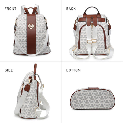 MKP COLLECTION 2pcs Set Women's Fashion Anti-Theft Rucksack & Shoulder Bag Multifunctional Travel Purse
