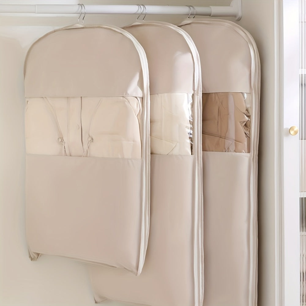 1pc Compressible Suspended Garment Bag with Transparent Window-Space - Saving Storage for Coats, And Suits, 27 Inches Or MoreHeight, Ideal for Closet Organizing, Closet Storage Boxes-Transparent Window Design - Zipper Closure, Clothes Storage Rack