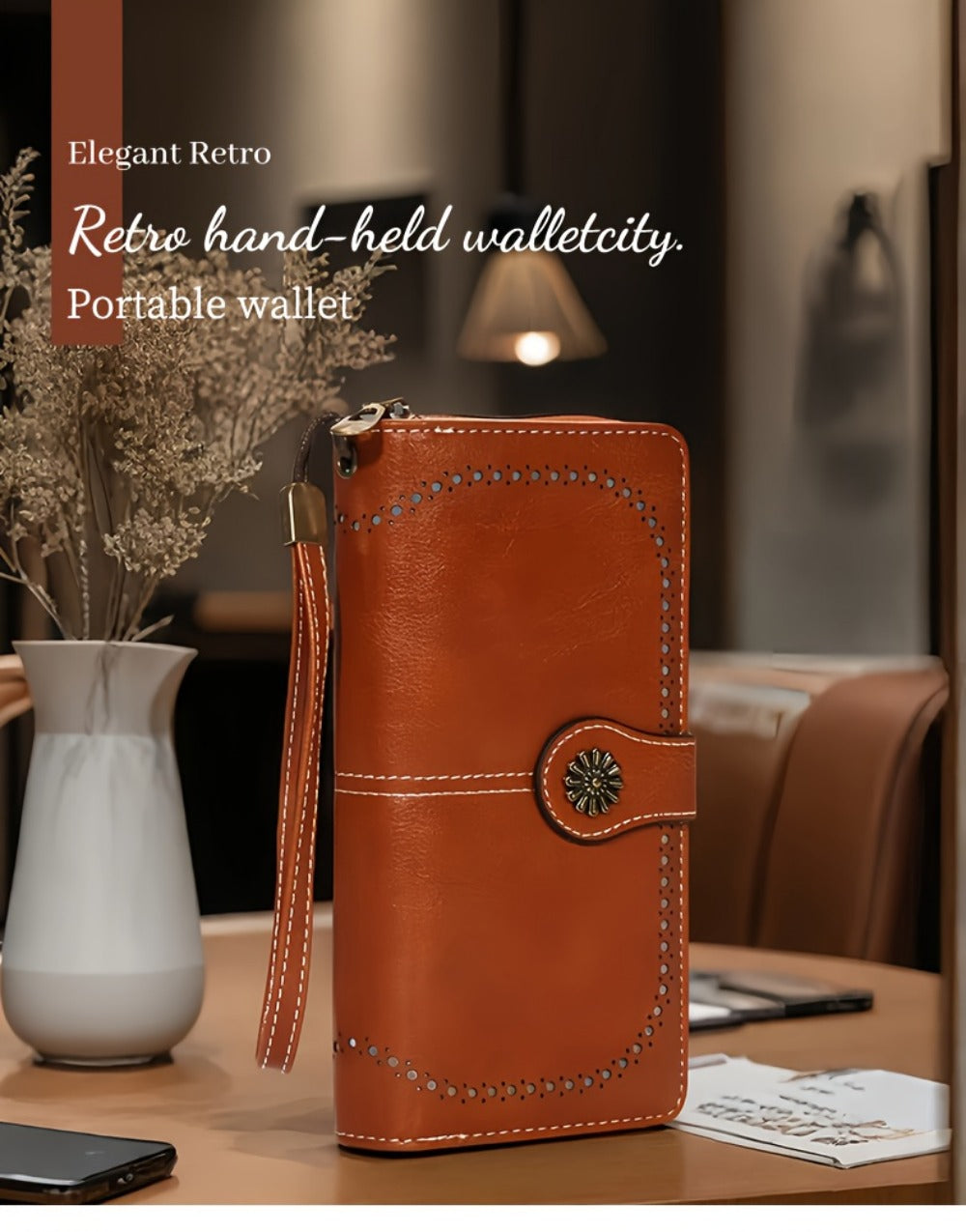 Women's Wallet – Sunflower Pattern Wristlet Card Slots | Bag Vero – detail view 11