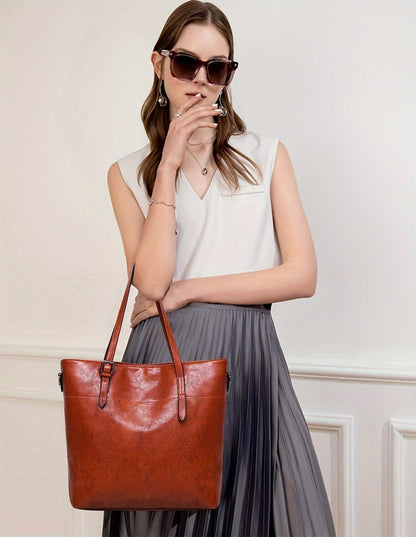 Women's Soft Handbag Set of 4 - Women Satchel Purses Tote Bag for Women Bucket Handbags
