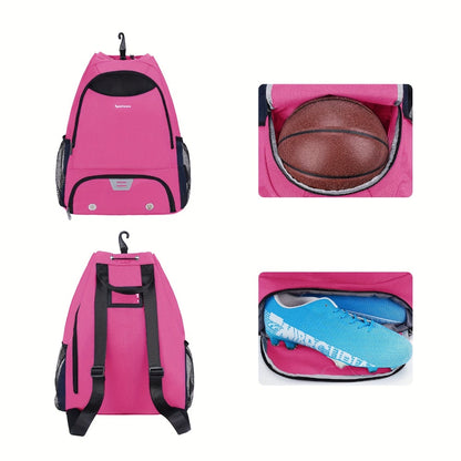Basketball Backpack Gym Bag Sports Drawstring Bag Lightweight Ventilated Bag Swimming Backpack Beach Backpack for Women Men Backpack for Soccer & Volleyball Football Includes Shoe & Ball & Laptop Compartment