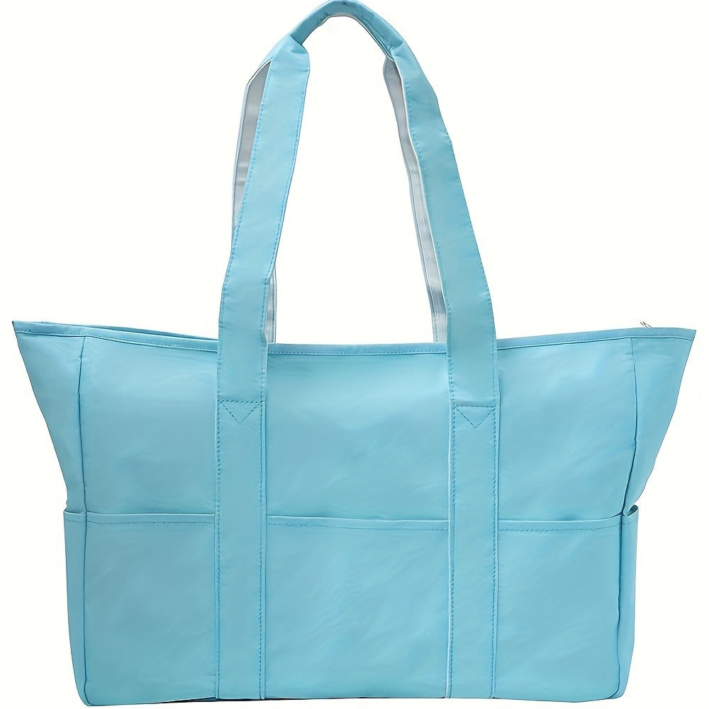 Travel Beach Bag for Women Sandproof Beach Tote Bag with Zipper Large Pool Bag Gym Bag Birthday Gift, Mochila