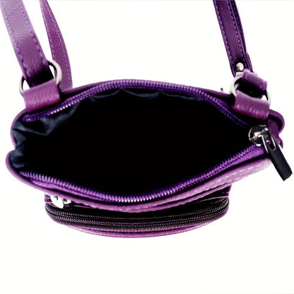 Genuine Leather Shoulder Bag, Adjustable Shoulder Strap Messenger Bag, Fashionable Handheld Design, Multifunctional Smartphone Storage Bag