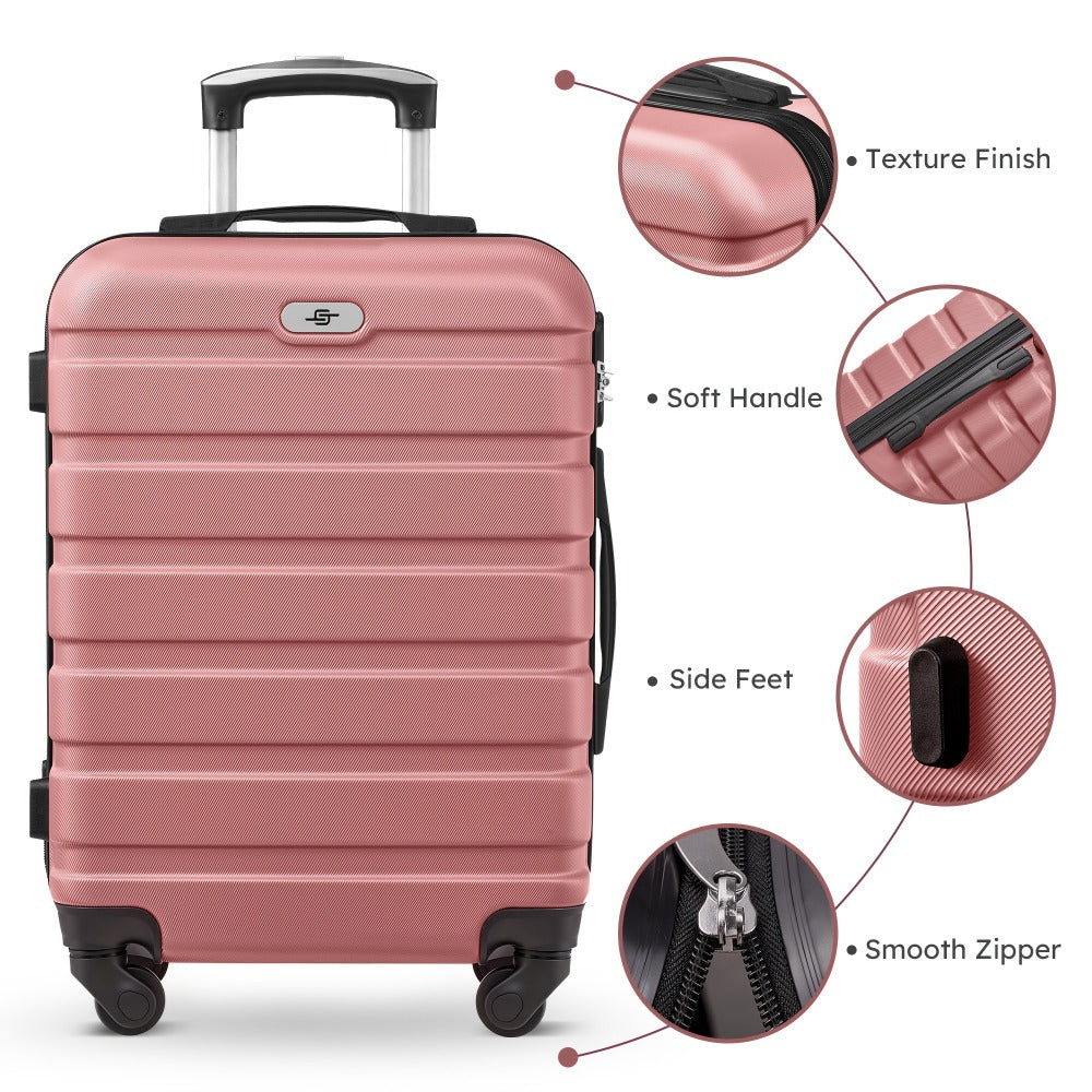Suitcase Set, Multi-piece Suitcase Set, Abs Material + Safety Combination Lock + Three-section Adjustable Pull Rod +360°, Rich Suitcase Set