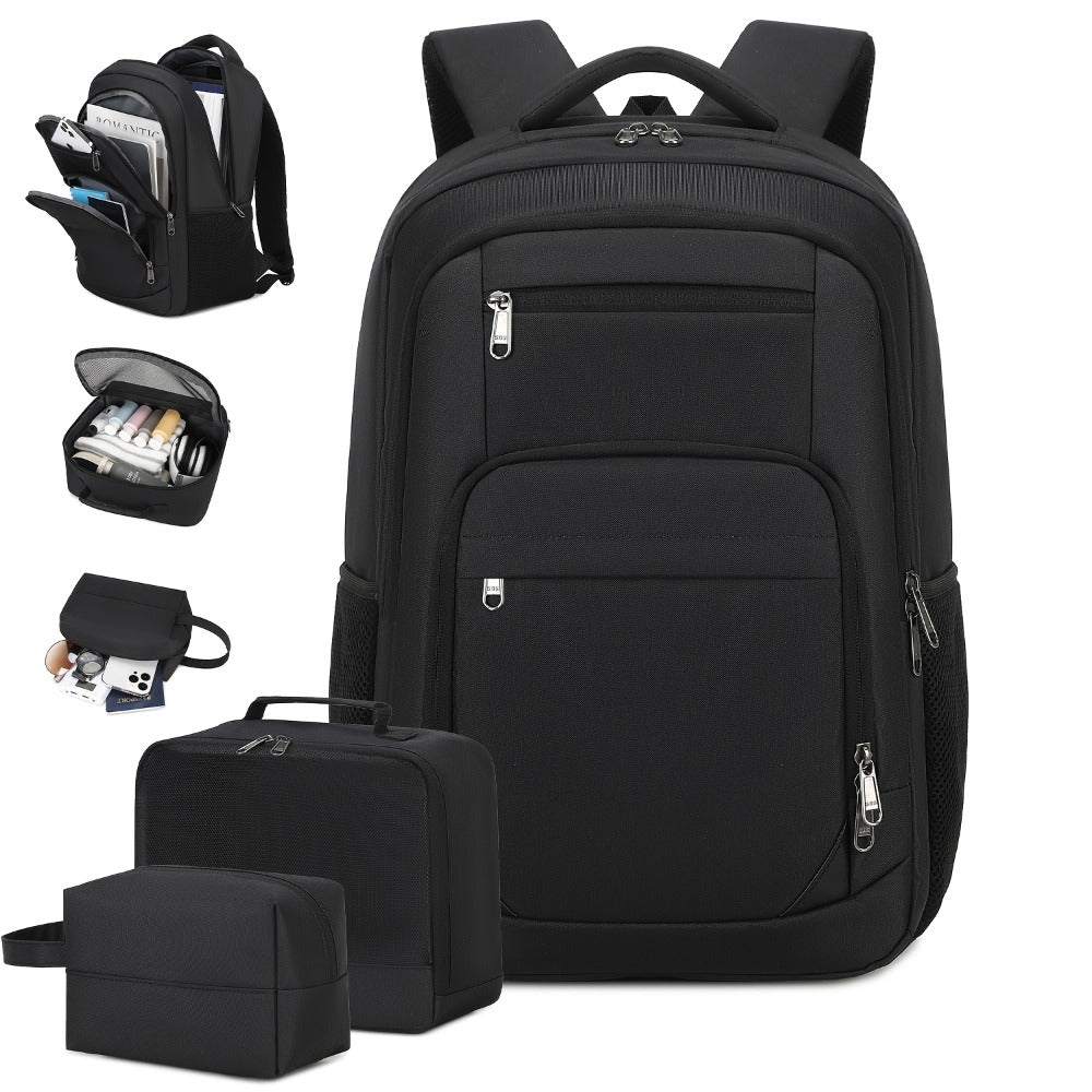 Durable Minimalist Laptop Backpack for Men & Women - 15-Inch Compartment, Adjustable Padded Straps, Multiple Pockets - Sleek Design for College, Business, Travel & Daily Commute, Sleek Modern Bag, Secure Zipper Closure, High Quality Fabric