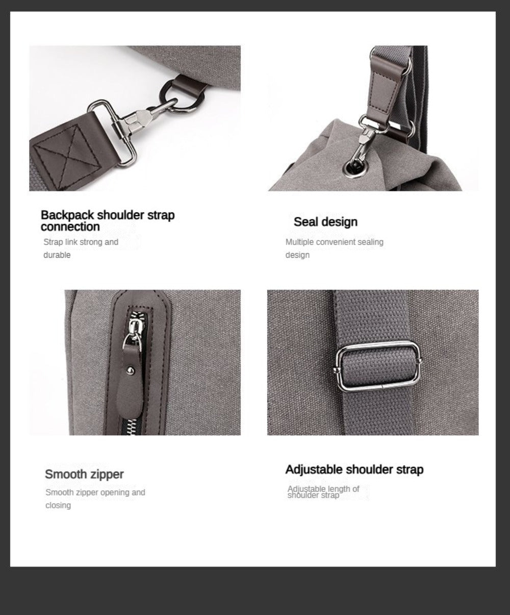 Canvas Shoulder Bag Handheld Fashion Men'S Shoulder Bag Motorcycle Bag Large Capacity Quality Men'S Bag Local Shipping 48 Hours Shipping