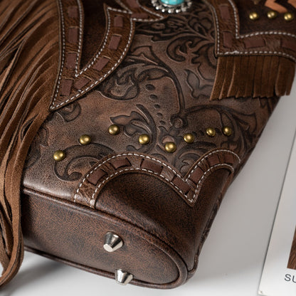 Western Style Women'S Fashion Tassel Crossbody Bag Handbag Women'S Wallet Rural Daily Use Shoulder Bag