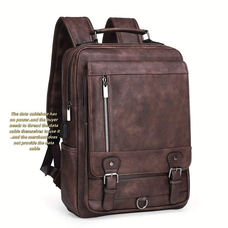 Laptop Backpack – 15.6 Inch, PU Leather, USB Charging, Anti Theft | Bag Vero – detail view 18