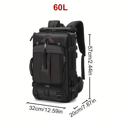 Travel Backpack, Portable Backpack, Large Capacity Duffel Bag Men's Outdoor Expandable Convertible Boarding Duffel Backpack, Black 21.13gal Hiking Bag, Fit 17 Inch Laptop, Suitable for Outdoor Travel Work Business