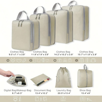 4pcs Set of Multi-functional Luggage Compression Packaging Boxes, Lightweight Travel Luggage Storage Bag Set with Shoe Bags, Expandable Luggage Storage Bag, Space-saving Must-have Accessories for Travel.