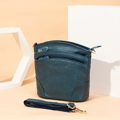 Premium Genuine Cowhide Leather Crossbody Bag - Luxurious, Versatile, And Spacious With Ample Storage - Handbag Purse Cross Body Bow Pendant Organizer Smart Phone Pockets