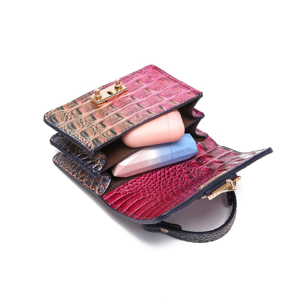 Shoulder Bag for Women – Polyester, Crocodile Print Golden Hardware Detachable | Bag Vero – detail view 7