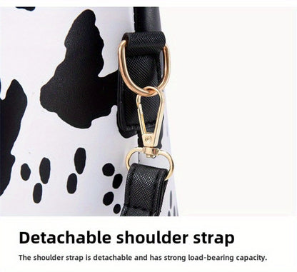 6pcs Set PU Fashion Cow Pattern Tote Bag Set, A Cost- Women'S Shoulder Bag, Crossbody Bag, And Wrinkle Resistant Handbag, Suitable As A Gift