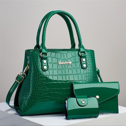 Women's Large Capacity Crocodile Tote & Crossbody Bag with Adjustable Strap - Multi-Color Suitable for //Travel, Zipper Closure Shoulder Bag, Handbag for Everyday Use (Fits for, Stylish Carry)