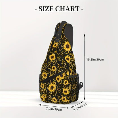 Sunflower Sling Bag Travel Sunflower Crossbody Bag Chest Daypack Hiking Shoulder Bag for Men Women