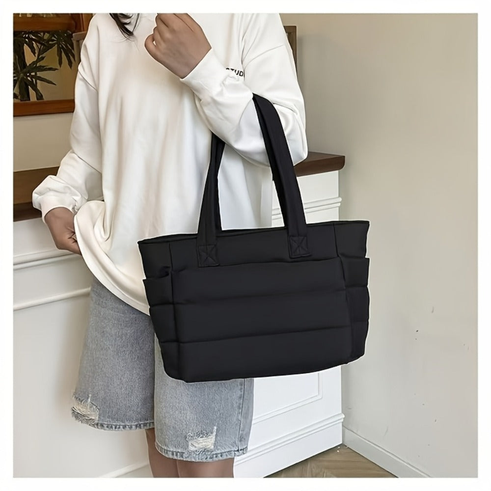 New Japanese Women'S Handbag, And Casual Lightweight Fluffy Handbag, with Compartments And Quilted Shoulder Bag, Large Capacity Suitable for Travel, Commuting, And Fitness, Handbag for Women, Designer Bags for Women High Quality, Designer Handbags
