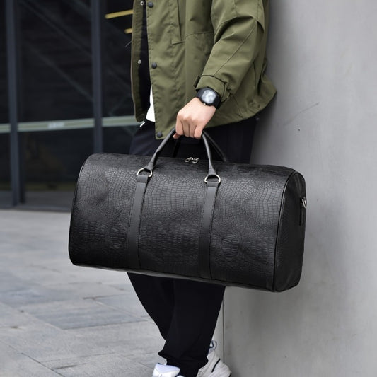 Large Capacity Crocodile Duffle Bag Suitable for Travel, Retro Vintage Suitable for Men & Women, Rich Handbag with Crocodile Pattern, Luggage Pouch for Gym, Vacation, Weekend Getaways - Gift Handbag
