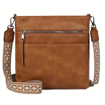 2025 New Fashion Large Capacity Retro Simple Solid Color PU Shoulder Bag Casual Daily Commuting Light Travel Practical Storage Ladies Single Shoulder Crossbody