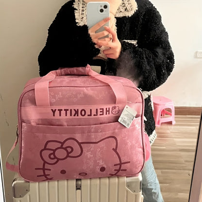 This Hello Kitty Travel Bag Is A Large-capacity Travel Duffel Bag, for Weekend Trips, Graduation Storage, And Can Be Carried Around. It's Suitable for Travel, Sports, Gym Workouts, And Can Also Be Used As An Overnight Travel Bag.