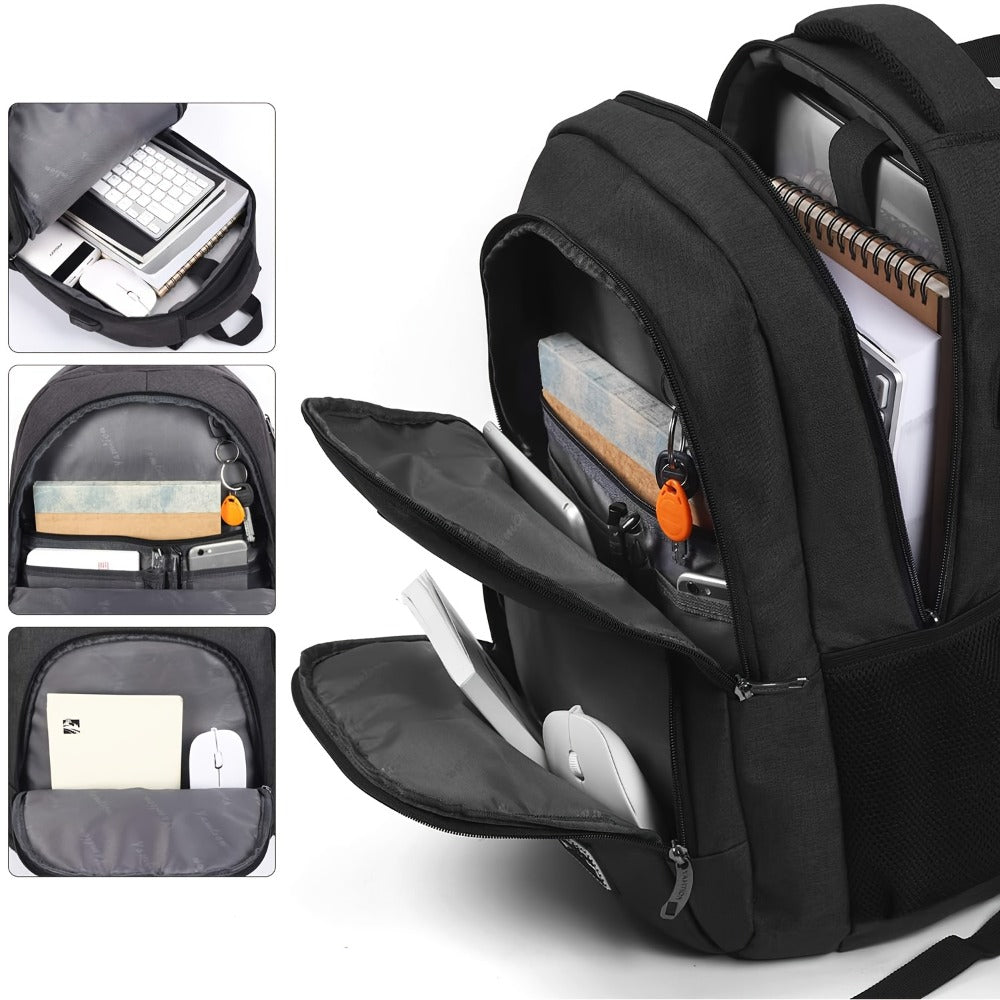 15.6 Inch Laptop Backpack with USB Charging Port for Men & Women | School, College, Business & Travel Backpack for Teens & Adults | Durable Bookbag for Daily Use