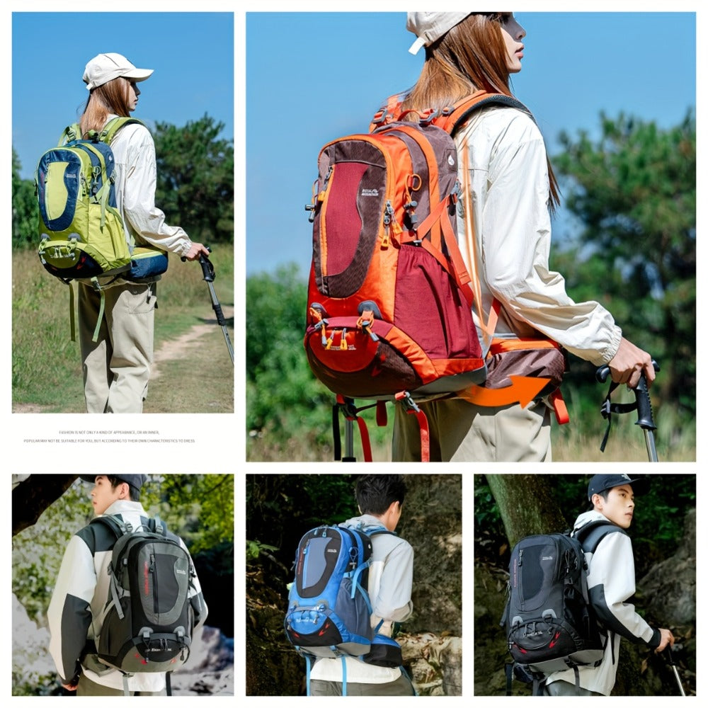 Hiking Backpack for Men Women, 9.25gal Lightweight Travel Camping Backpack Hiking Daypack for Cycling Running, Outdoor Backpack Large Capacity Travel Light Leisure Hiking Backpack Female Sports High Quality Travel Mountaineering Bag
