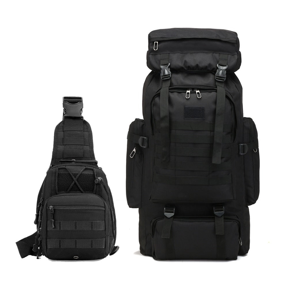 Set of 2pcs 21.13gal Spacious Multifunctional Camouflage Tactical Hiking Backpacks Featuring Various Compartments And a MOLLE System, Ideal for Outdoor Adventures, Camping, Trekking