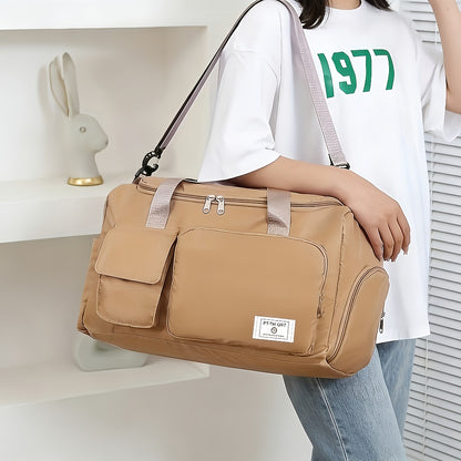 Women's Lightweight Large-Capacity Sports Travel Gym Bag, Durable Nylon Hand-Carry Gym and Business Luggage, Multi-Compartment Design, for Weekend Short Trips, a Combination of a T60 Gym Bag and Crossbody Bag, Local Warehouse
