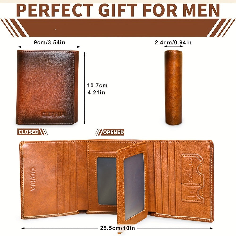 Men's Wallet – Trifold Leather Premium Cowhide Full | Bag Vero – detail view 3