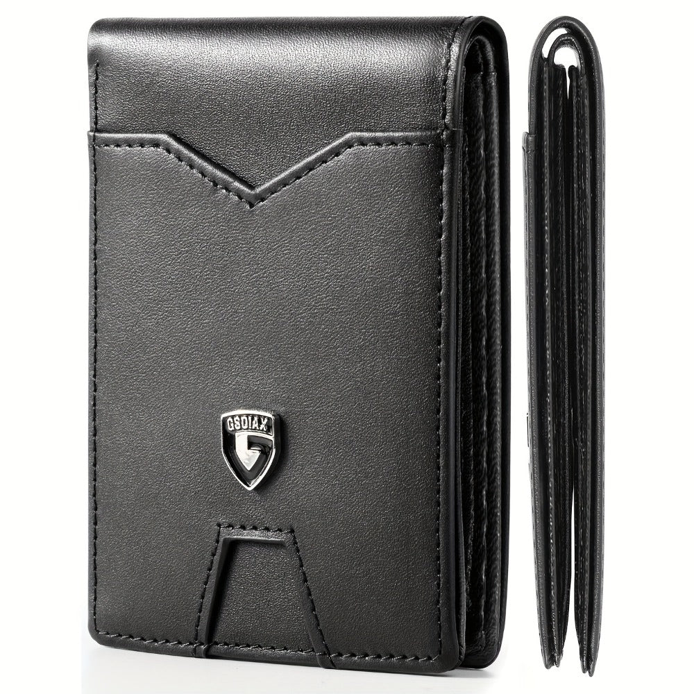 1pc Ultra-Thin Men'S Wallet - Carbon Fiber Inspired, RFID-Blocking, Minimalist Design - Perfect for Daily Use & With Stylish Gift Box
